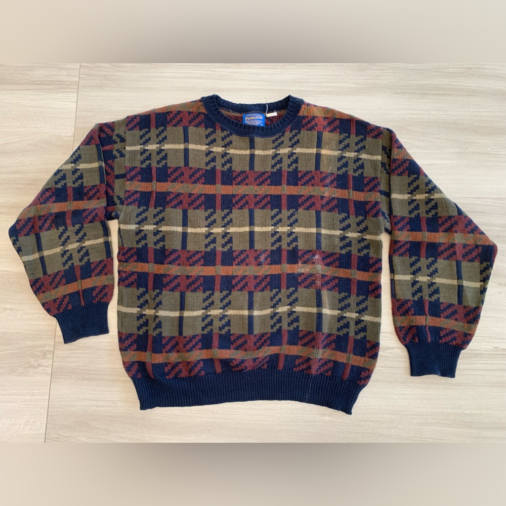 PENDLETON Mens Pullover Crew neck Sweater‎ 100% Wool Sz Large